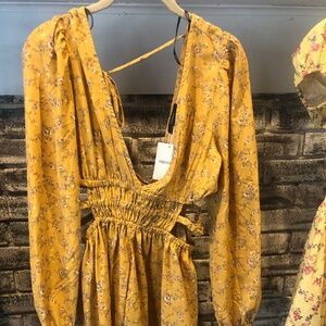 Forever 21 gold flowered dress
